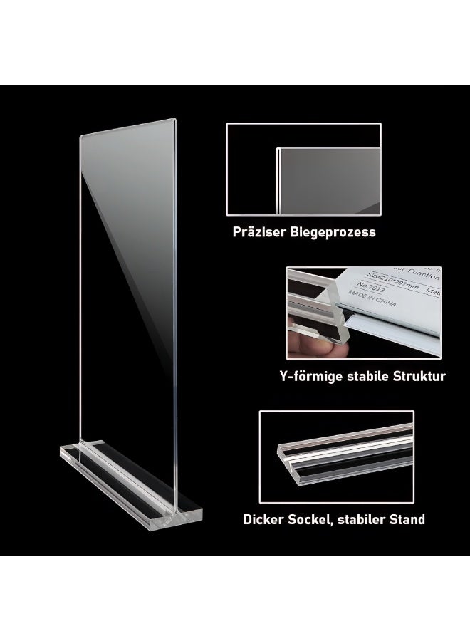TrustMate Acrylic Sign Holder A4, 2-Pack – Durable & Clear Double-Sided T-Shape Tabletop Display Stand, Premium Shatter-Resistant Menu & Ad Frame for Restaurants, Retail Stores, Promotions, Photo Display, Classroom & Office - Image 5